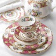 细腻骨瓷！Royal Albert 皇家阿尔伯特 Lady Carlyle卡莱尔小姐 骨瓷杯碟5件套 到手￥459.67