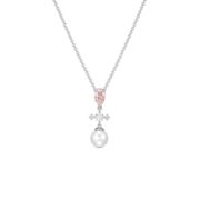 SWAROVSKI 施华洛世奇 女士粉红色铑镀完美项链