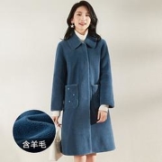 La Chapelle 拉夏贝尔 1W0D6375 女士中长款羊毛混纺大衣