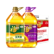 再降价、88VIP：福临门 黄金产地玉米油+葵花籽油 3.68L*2桶 *3件