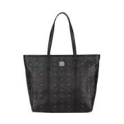 MCM Toni Visetos系列 女士黑色中号单肩手提包