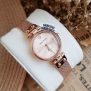 某猫¥829！Anne Klein 安妮·克莱因 AK/3002RGRG 女士玫瑰金金属编织石英手表 到手212.2元