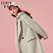 Semir 森马 19078100320 女士毛呢连帽外套