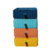 居家迷 抽屉式收纳盒 21cm*20cm*8cm *3件