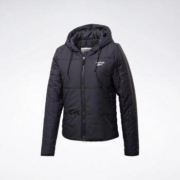 10日0点：Reebok 锐步 秋冬女子黑色连帽设计运动棉衣 FT0652