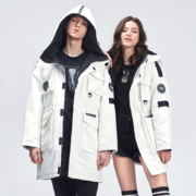雪中飞 情侣款工装羽绒服