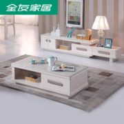 QuanU 全友 36111 茶几+电视柜组合（玻璃台面 ）