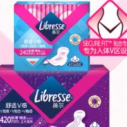 某猫U先！ Libresse 薇尔 舒适V感卫生巾 日用240mm*4片+夜用420mm*2片
