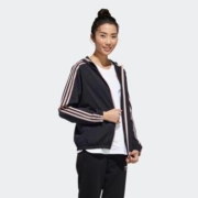 10日0点：adidas 阿迪达斯  neo W BRLV WB 1 女装运动外套GK1508 黑色/活力粉 A/M(165/88A)