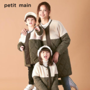 日本人气童装王 petitmain A类羊羔毛棉大衣 亲子装