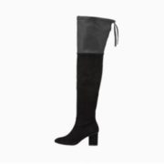 预售黑卡会员、新低价！  STUART WEITZMAN 斯图尔特·韦茨曼 75MM HELENA系列 女士弹力反绒皮过膝长靴