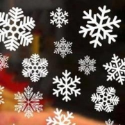 鹿熙瑄 圣诞节装饰贴纸 白雪花款