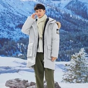Semir 森马 19D079131374 男款毛领中长款羽绒服
