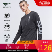 七匹狼 2020年新款 男加厚纯棉长袖T恤