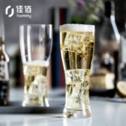 大容量 ！佳佰 啤酒杯2只套装家用经典玻璃杯550ml