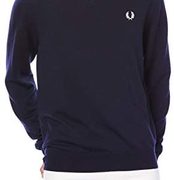 某猫¥949！Fred Perry 佛莱德·派瑞 男士经典美利奴羊毛V领毛衣 K7600 到手548.58元