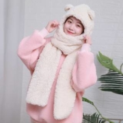Teamifer 缇米芬 帽子围巾 2件套一体