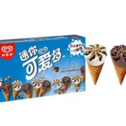 和路雪 迷你可爱多甜筒 香草巧克力口味 冰淇淋家庭装 20g*10支