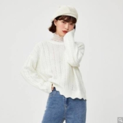 Semir 森马  女士 花边宽松毛衣