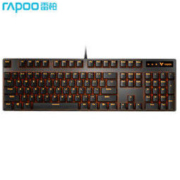 雷柏（Rapoo） V500PRO单光版 机械键盘 有线键盘 游戏键盘 104键单光键盘 吃鸡键盘 黑色 茶轴