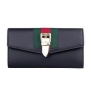 GUCCI 古驰 Sylvie 女士红绿织带针扣钱包