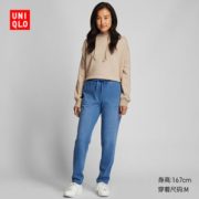 限尺码！UNIQLO 优衣库 419689 女士仿羊羔绒牛仔针织裤