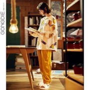 宫蝶 CM-8788 女士法兰绒睡衣套装