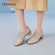 百亿补贴！Teenmix 天美意 CL223AM0 女士粗跟小皮鞋