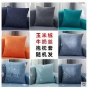 欧彩 玉米绒牛奶丝抱枕套 45cm*45cm