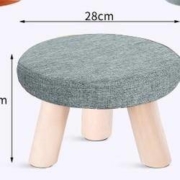 美临美现 实木家用小板凳 28*20cm 三腿款