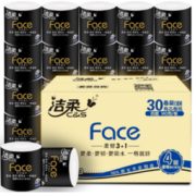 某东PLUS会员！ C&S 洁柔 黑Face 卷纸 4层*140g*30卷（101*138mm）