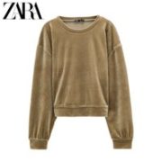 ZARA 01014422506 女士天鹅绒卫衣