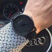 Emporio Armani 阿玛尼 AR1732 黑武士真皮时尚男表 到手￥701.12