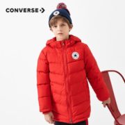 保暖舒适！CONVERSE 匡威 经典LOGO系列  男童中长款保暖羽绒服