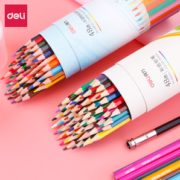 deli 得力 7070-12 原木六角杆 油性彩色铅笔 12色