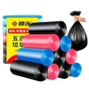 靓涤 平口多彩 垃圾袋 5卷 100只
