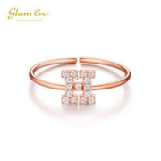 Glam Ever 镶钻玫瑰金开口戒指* 2件