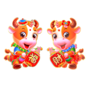 正唐文化 2021牛年春节门贴 小号一对 多款可选
