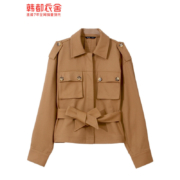 HSTYLE 韩都衣舍 GQ10982 女士短款工装风衣