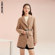 聚划算百亿补贴：ONE MORE 女装 威尔士格纹毛呢外套 羊毛大衣