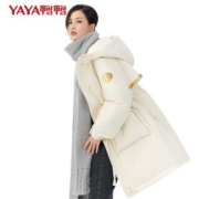 YAYA 鸭鸭 DSH06B0060 女士连帽羽绒服中长款