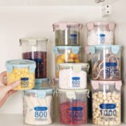 莱朗 透明塑料密封罐 3件套（600+800+1000ml）