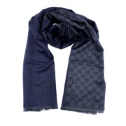 GUCCI 古驰 中性GG字母图半网格羊毛围巾