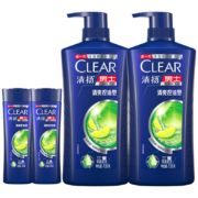 CLEAR 清扬 男士去屑洗发水套装 清爽控油型（720g*2+100g*2+赠洗发露100g*2）