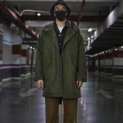 12日22点、限尺码： VANCL 1095828 男士工装大衣中长款