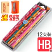 不易断芯！CHUNGHWA 中华铅笔 101 粗杆三角铅笔 12支 HB 送橡皮擦+卷笔刀
