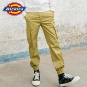 Dickies 工装裤 字母印花 多口袋束口裤卡其色