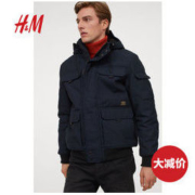 H&M 0762174 男款加厚连帽棉服