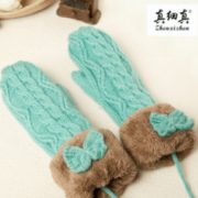 加绒加厚！真细真 女士毛线手套 6色可选