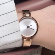 CALVIN KLEIN Authentic 女士不锈钢表带石英手表 玫瑰金 K8G23646